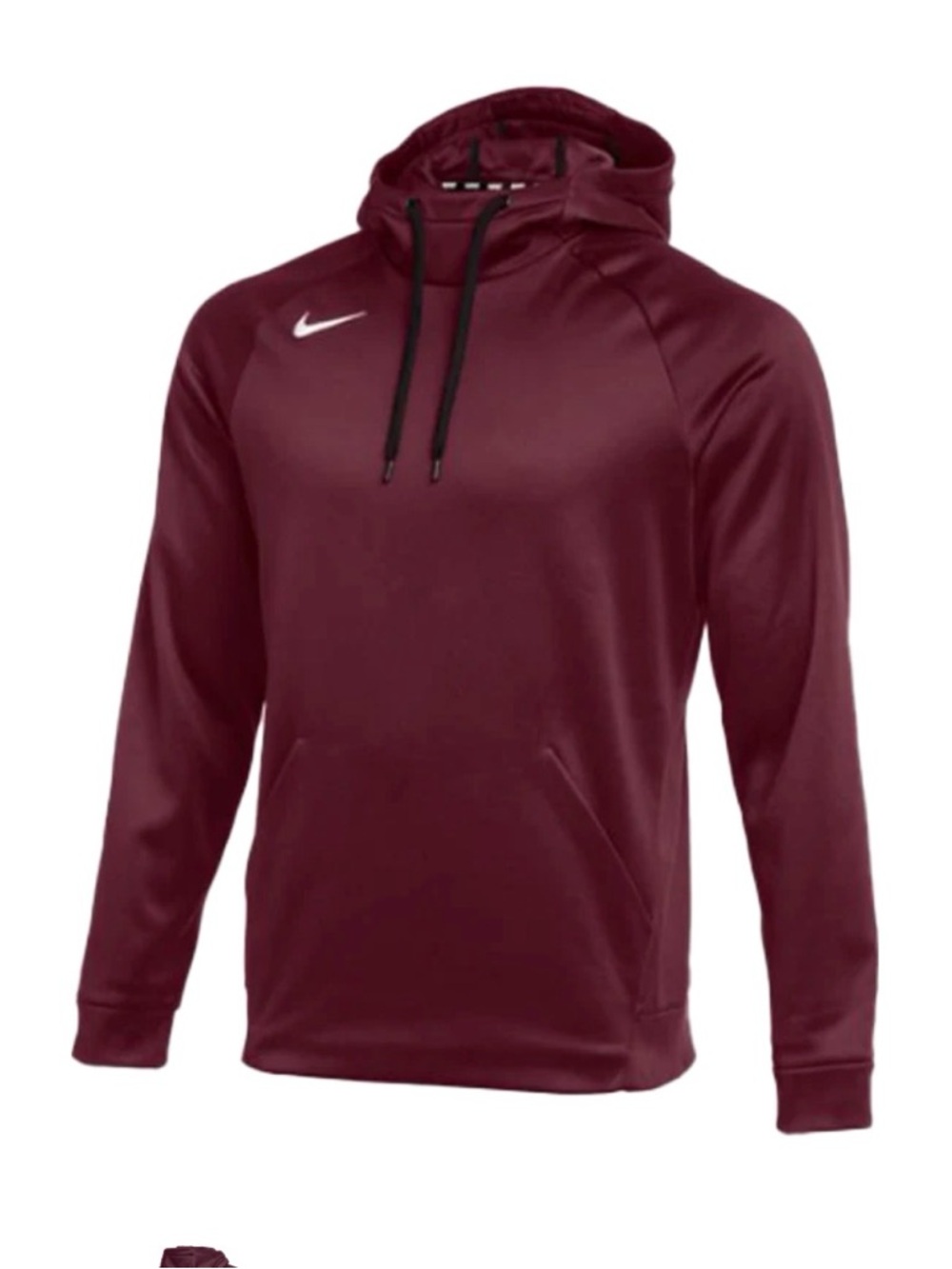 Nike Burgundy Hooded Pullover with White Swoosh
